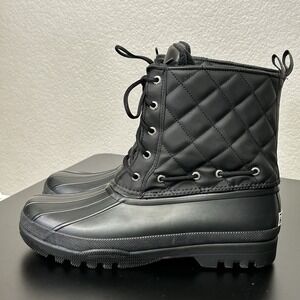 Sperry Top-sider Gosling Black Quilted Duck Boots Women's Size 10 Waterproof